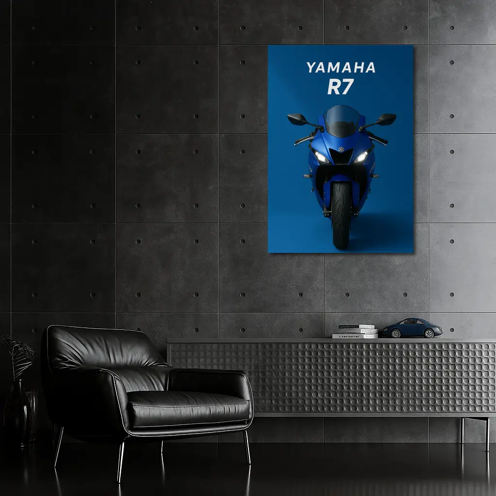 Yamaha R7 Sport Bike Blue Studio – Wall Art