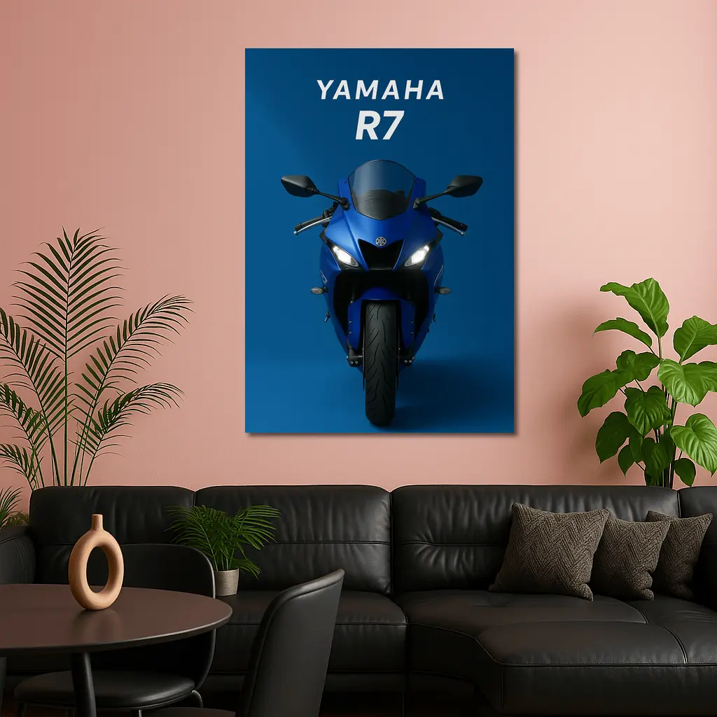 Yamaha R7 Sport Bike Blue Studio – Wall Art