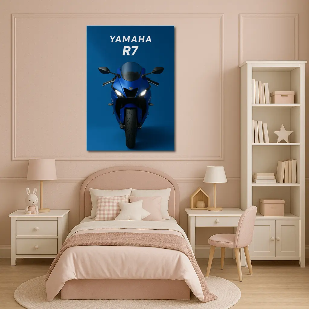 Yamaha R7 Sport Bike Blue Studio – Wall Art