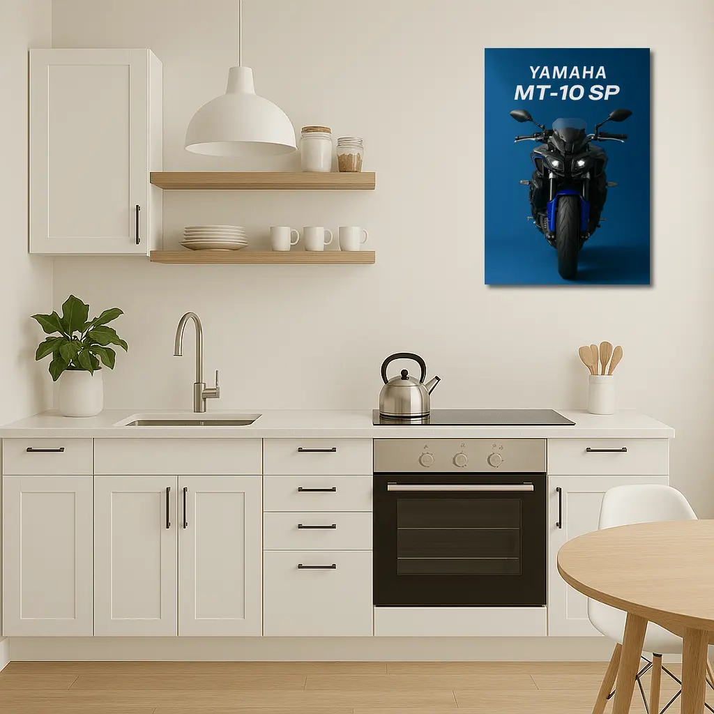 Yamaha MT-10 SP Motorcycle Blue Background – Wall Art