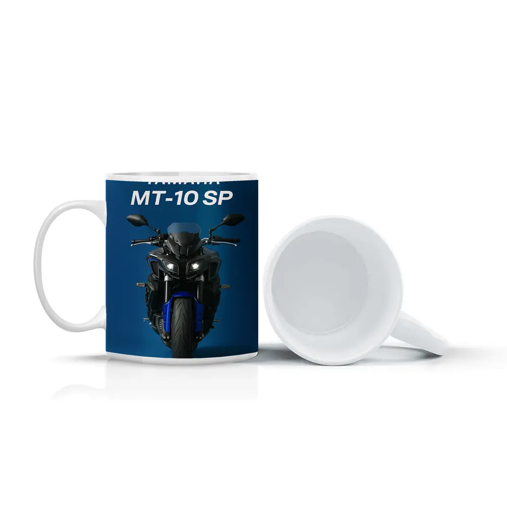 Yamaha MT-10 SP Motorcycle Blue Background – Mugs