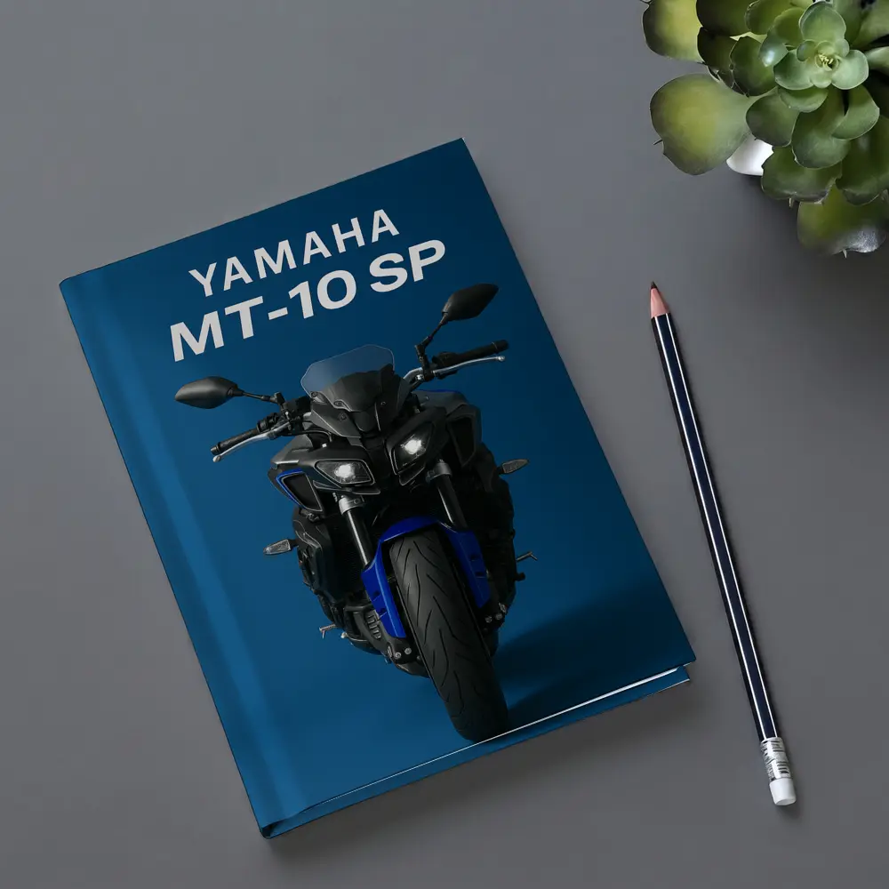 Yamaha MT-10 SP Motorcycle Blue Background – Notebooks