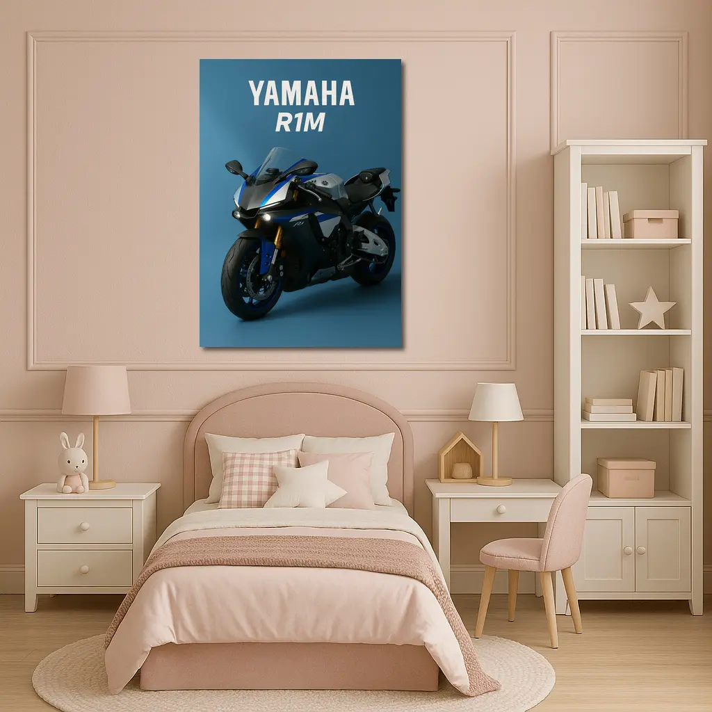 Yamaha R1M Sport Bike Blue Studio – Wall Art