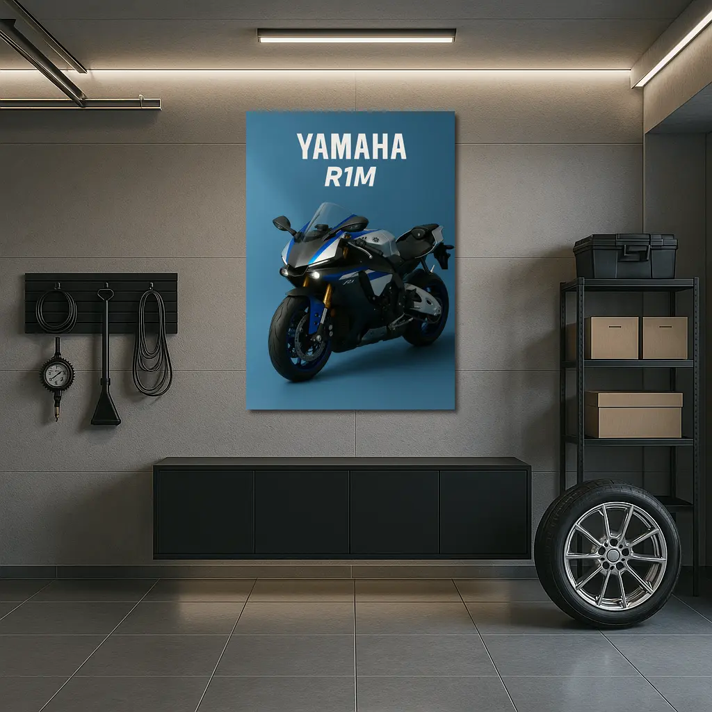 Yamaha R1M Sport Bike Blue Studio – Wall Art