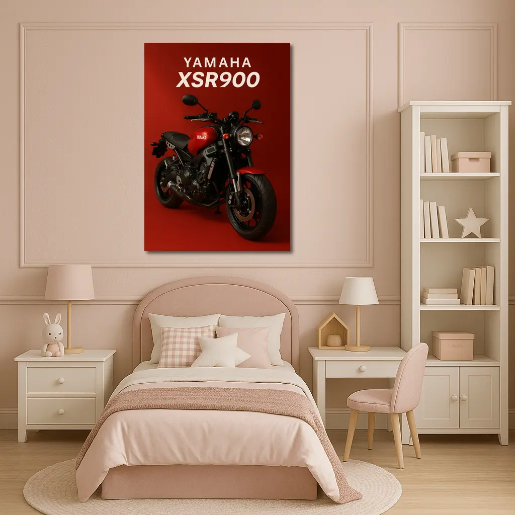 Yamaha XSR900 Motorcycle Red Studio Background – Wall Art