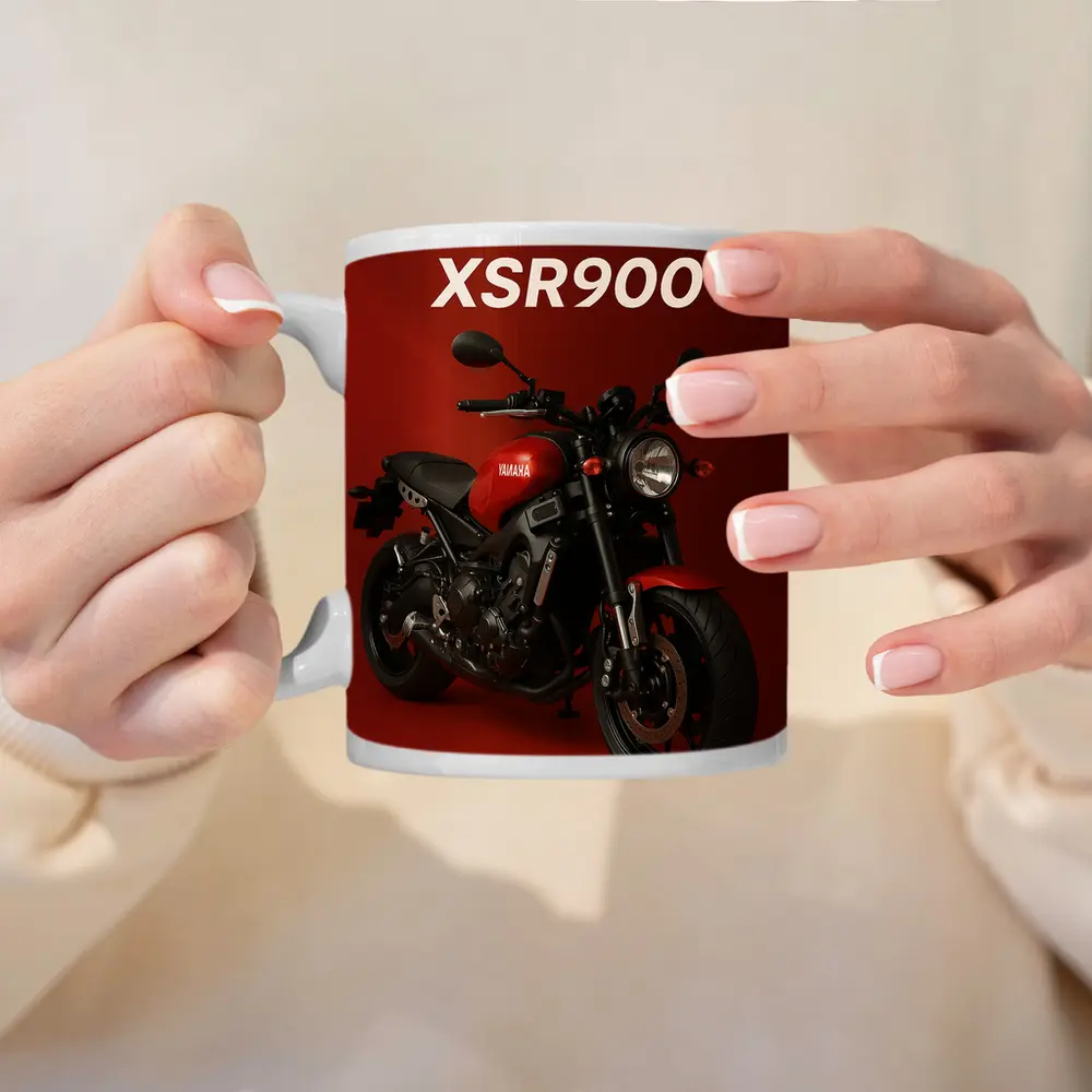 Yamaha XSR900 Motorcycle Red Studio Background – Mugs
