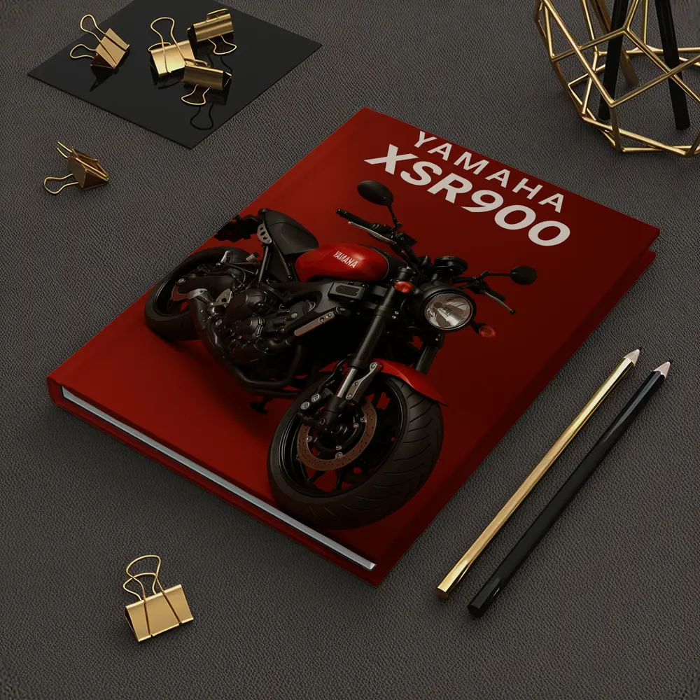 Yamaha XSR900 Motorcycle Red Studio Background – Notebooks