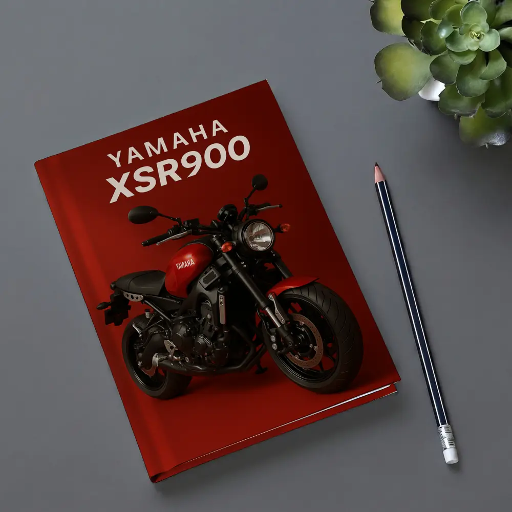 Yamaha XSR900 Motorcycle Red Studio Background – Notebooks