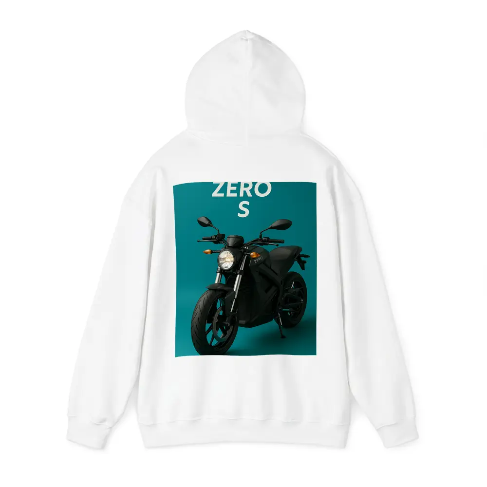 Zero S Electric Motorcycle Teal Background – Hoodies