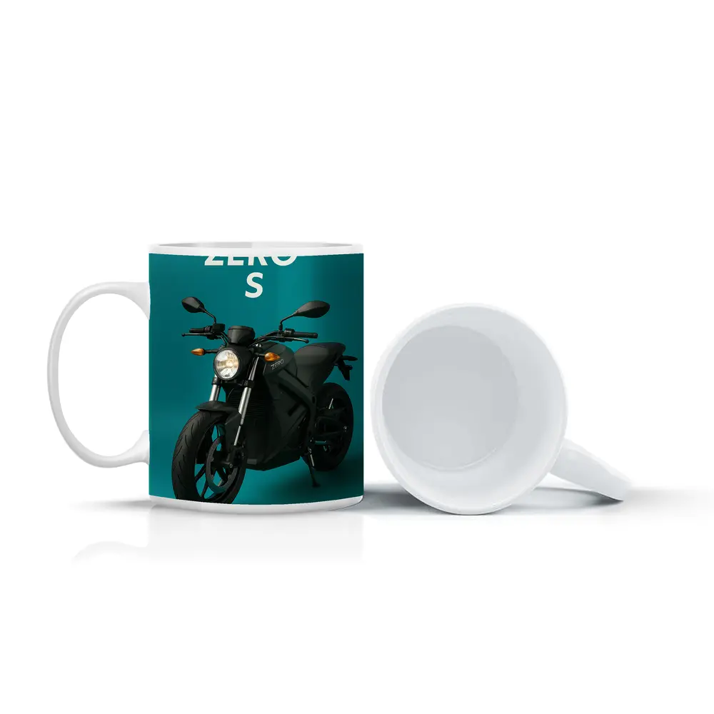 Zero S Electric Motorcycle Teal Background – Mugs
