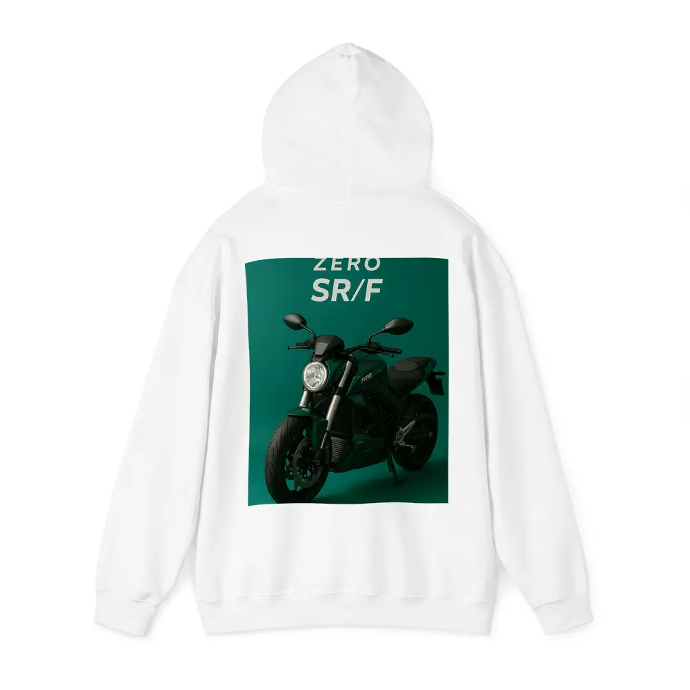 Zero SR F Electric Motorcycle Green Background – Hoodies