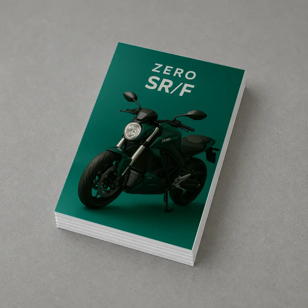 Zero SR F Electric Motorcycle Green Background – Postcards