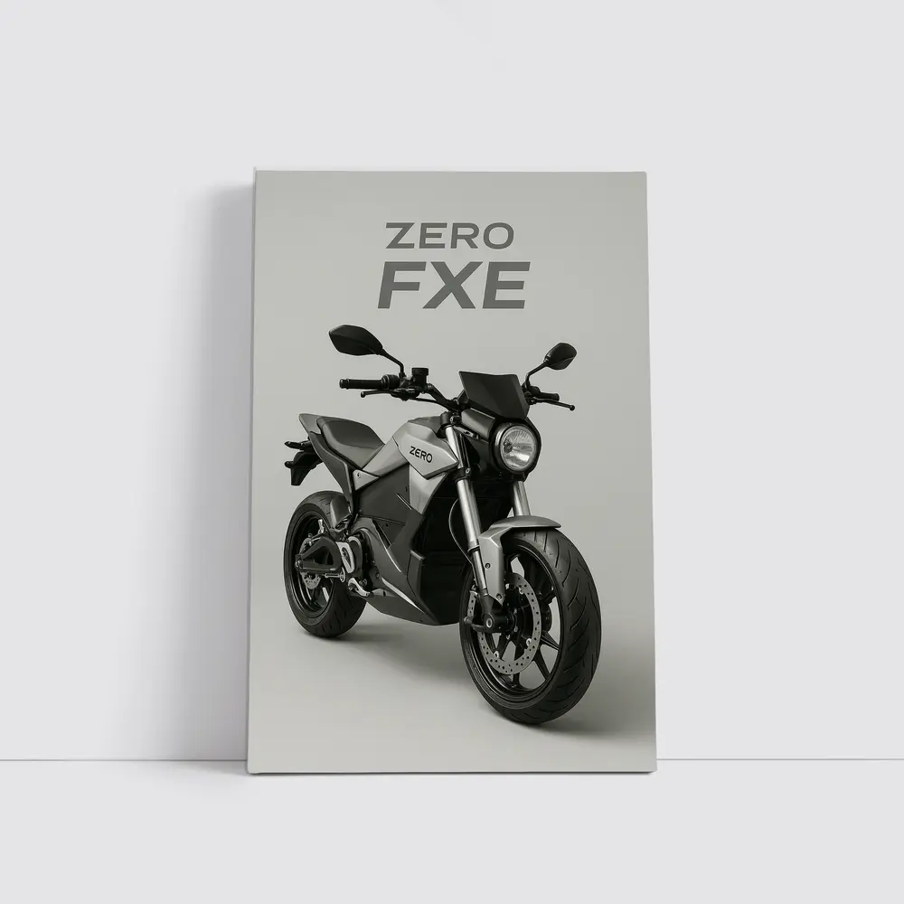 Zero FXE Electric Motorcycle Studio Gray Background – Wall Art