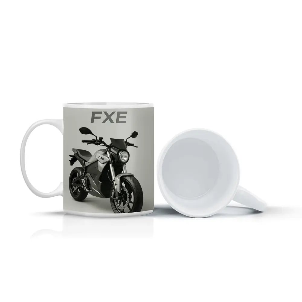 Zero FXE Electric Motorcycle Studio Gray Background – Mugs