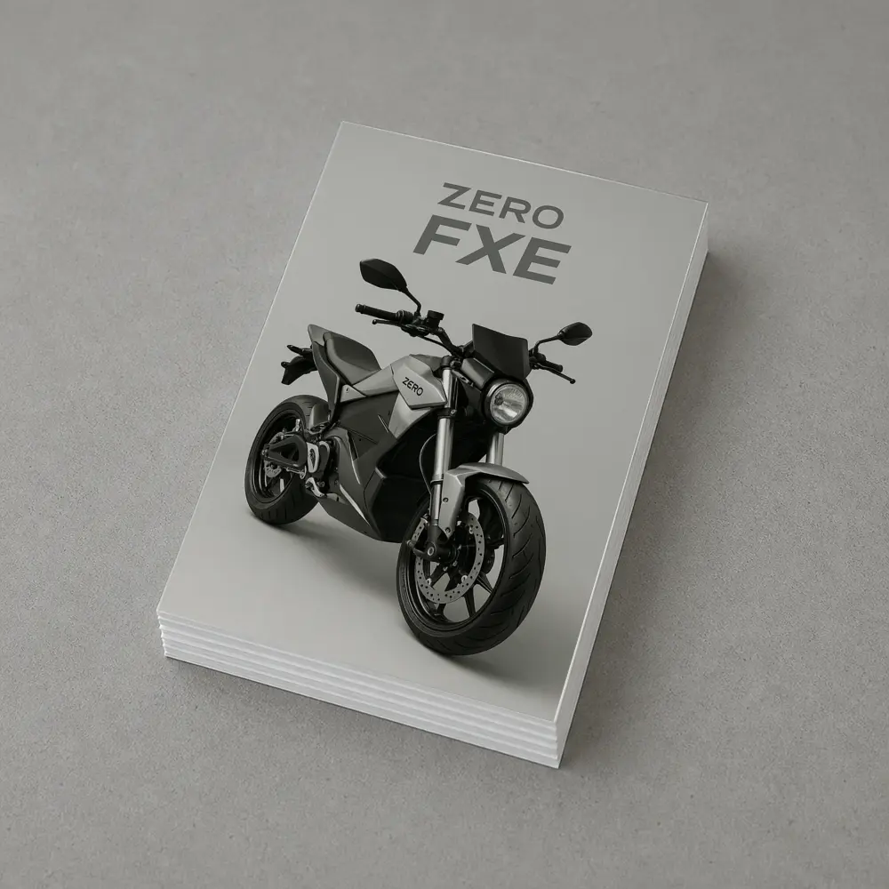 Zero FXE Electric Motorcycle Studio Gray Background – Postcards