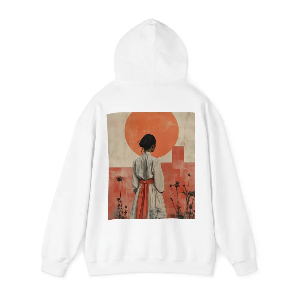 Japanese Woman Red Sun Minimal Art – Hoodies