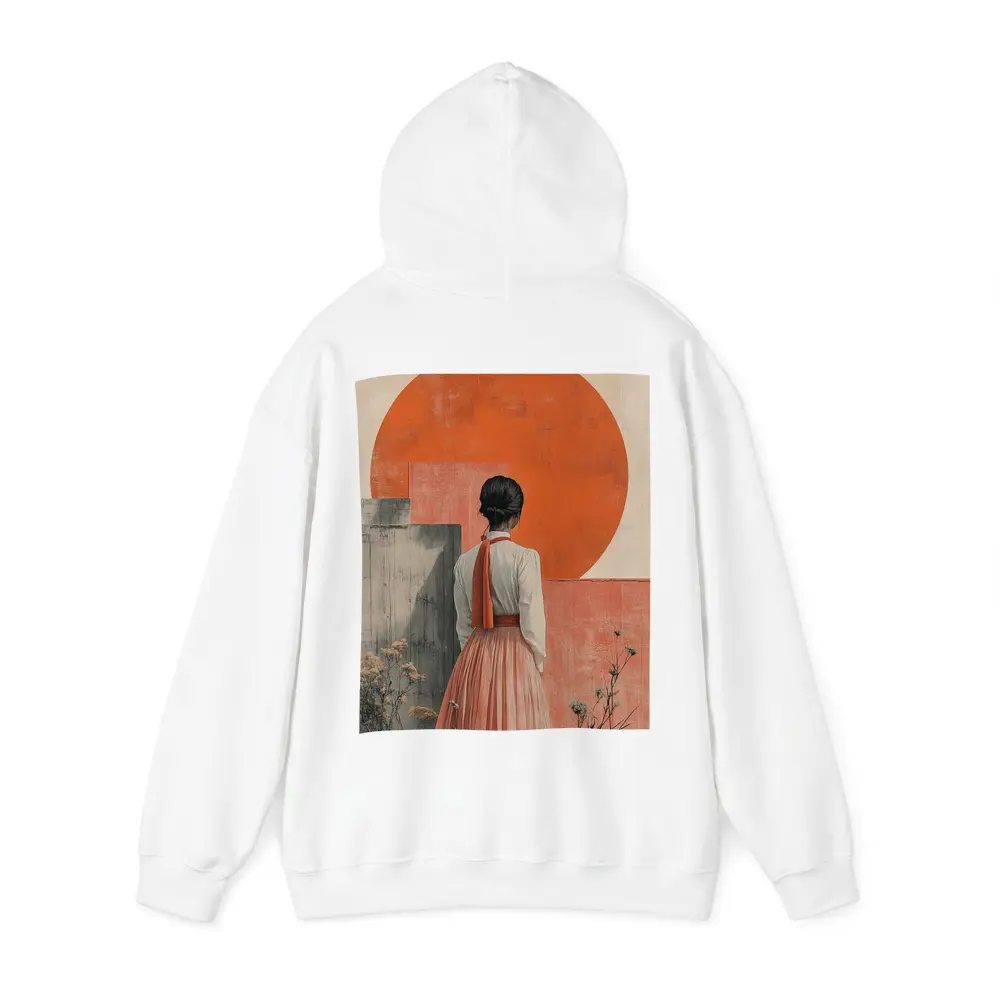 Woman in Orange Sun Japanese Minimal Art – Hoodies