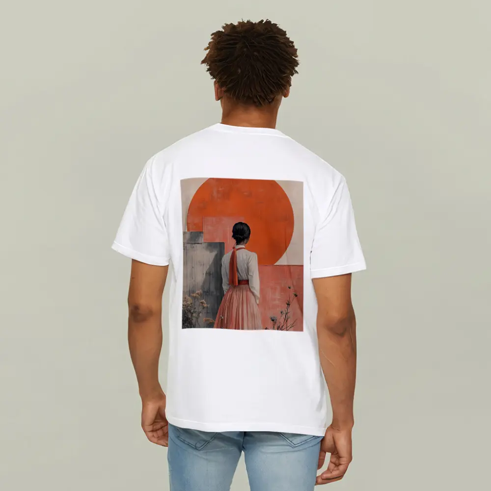 Woman in Orange Sun Japanese Minimal Art – T-Shirts
