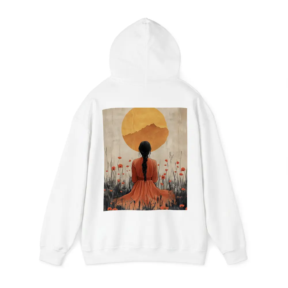 Woman Braided Hair Poppy Field Golden Sun – Hoodies