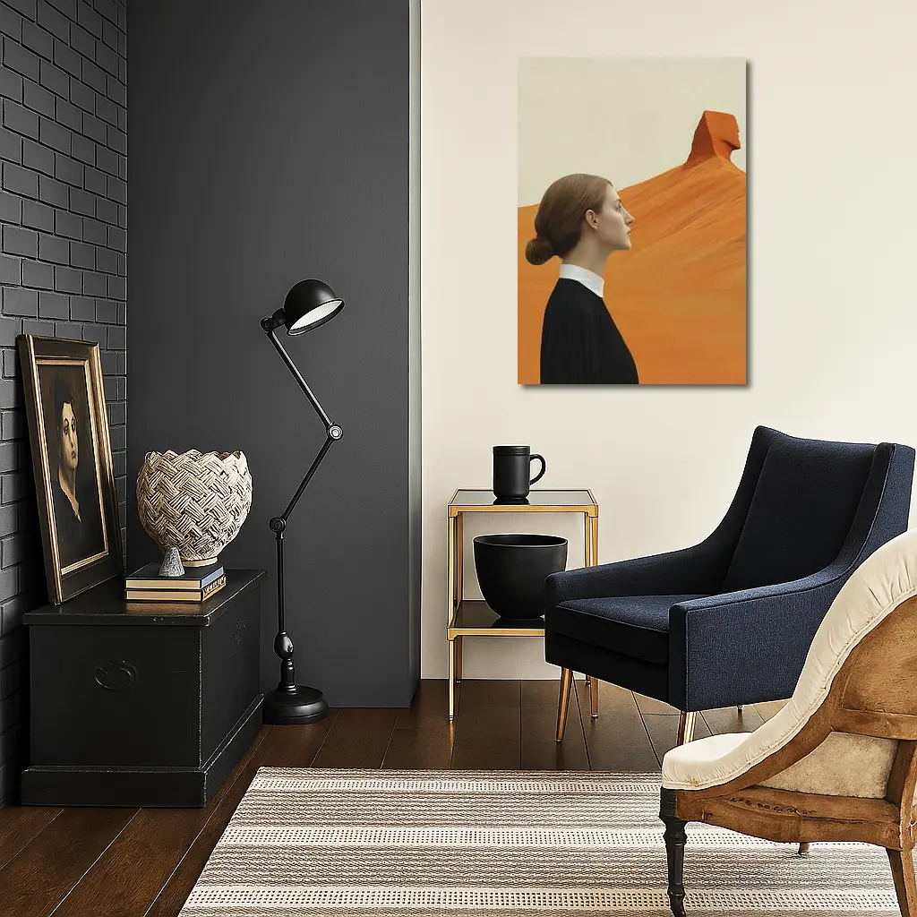 Woman Profile Desert Sphinx Surreal Art – Wall Art