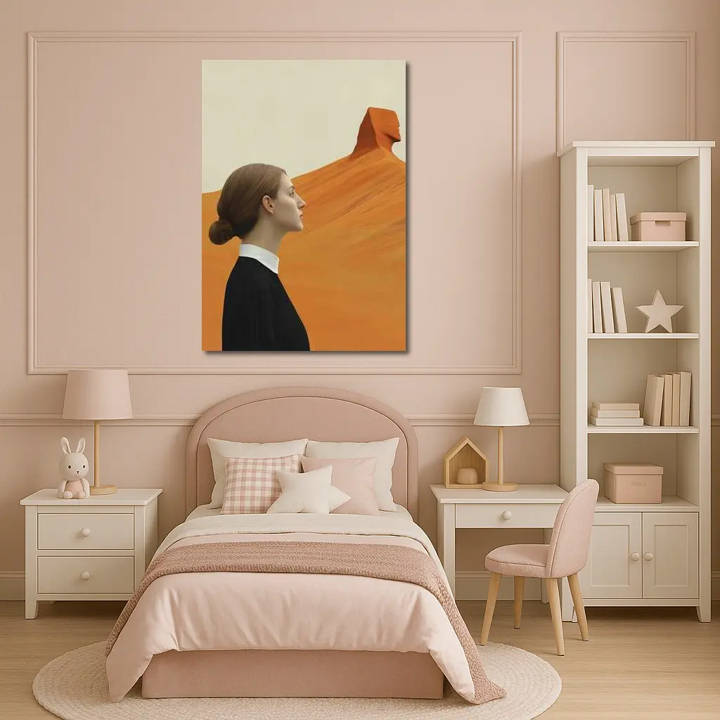 Woman Profile Desert Sphinx Surreal Art – Wall Art
