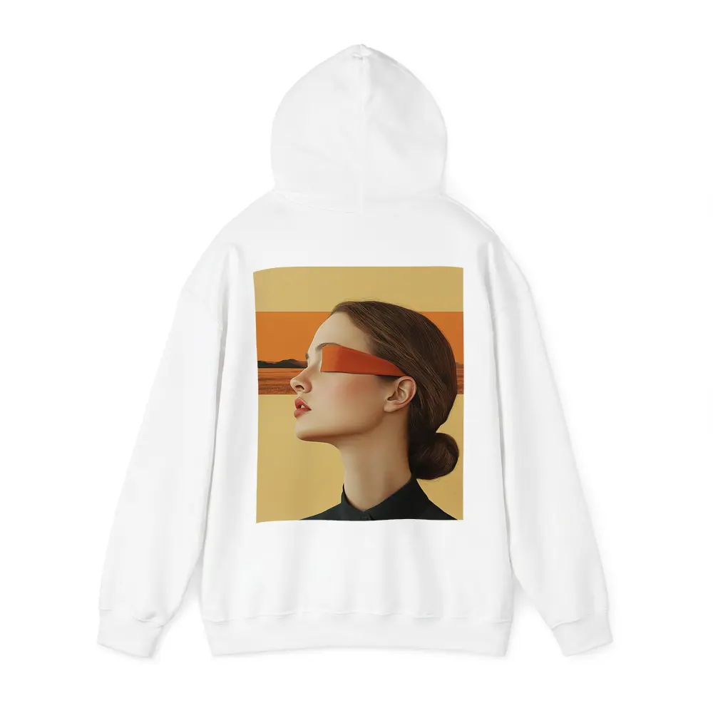 Woman Profile Orange Band Desert Landscape – Hoodies