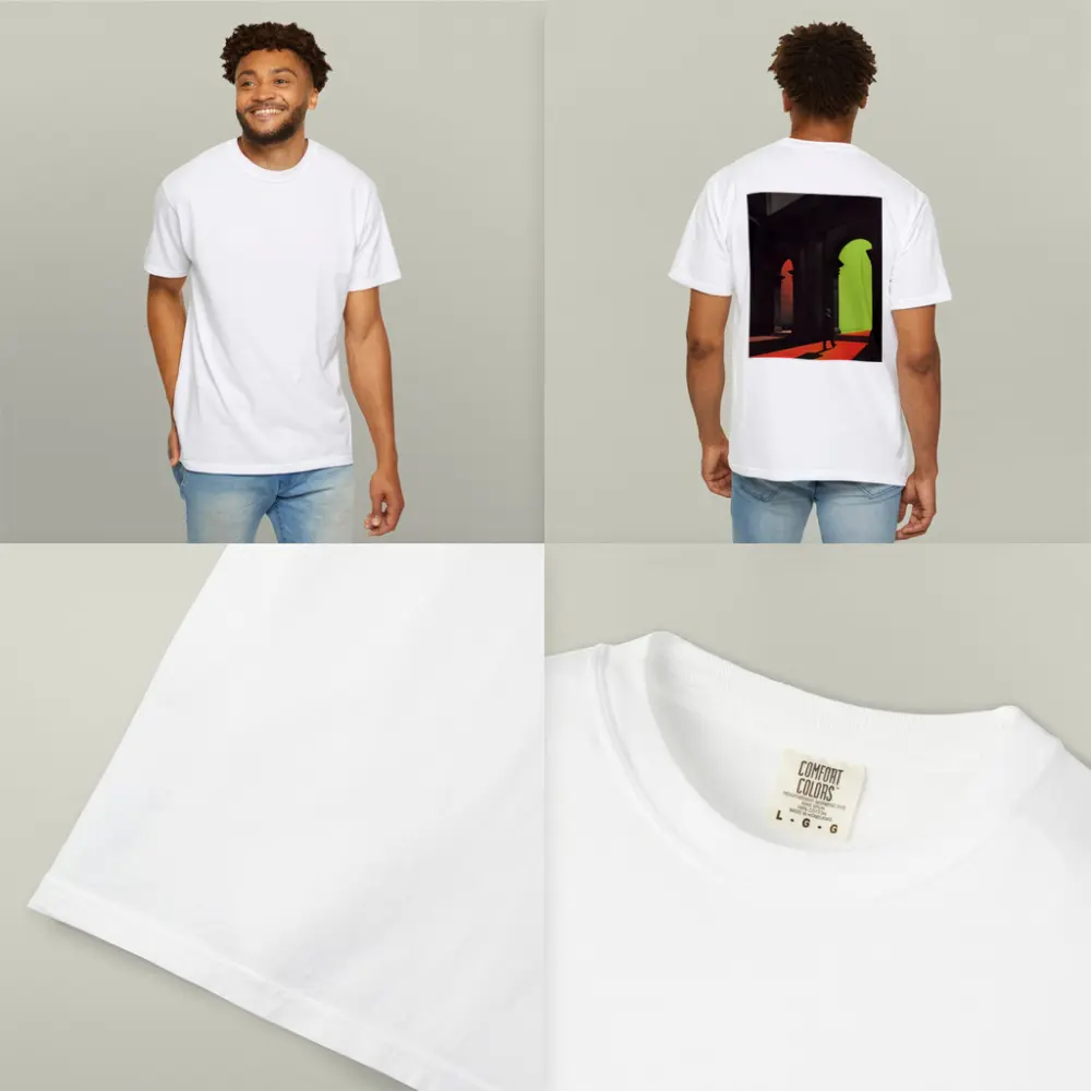 Silhouette Man Walking Through Classical Arched Corridor – T-Shirts