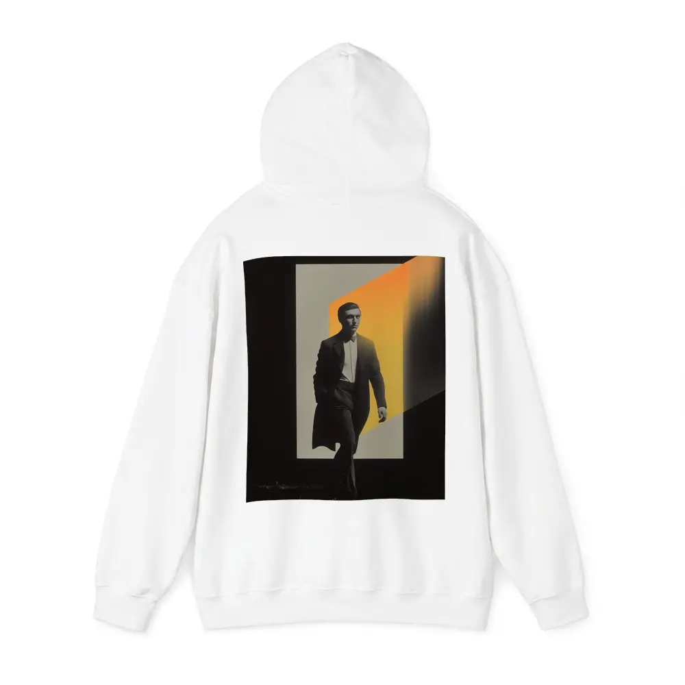 Man in Dark Coat Orange Light Art – Hoodies
