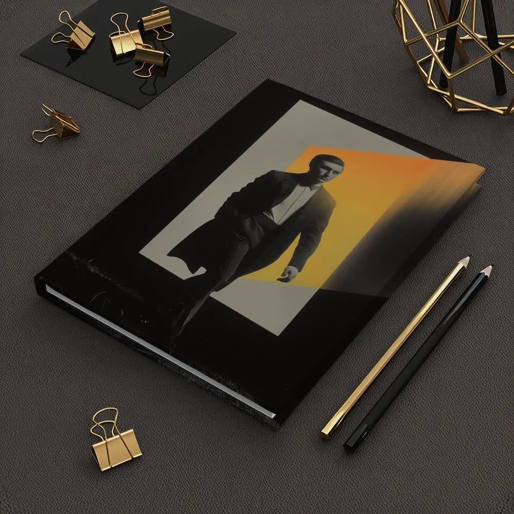 Man in Dark Coat Orange Light Art – Notebooks