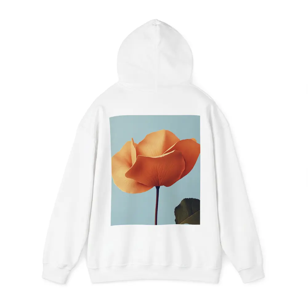 Orange Rose Flower on Light Blue Background – Hoodies