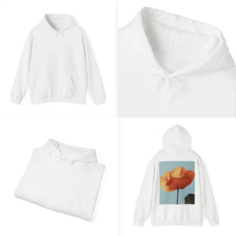 Orange Rose Flower on Light Blue Background – Hoodies
