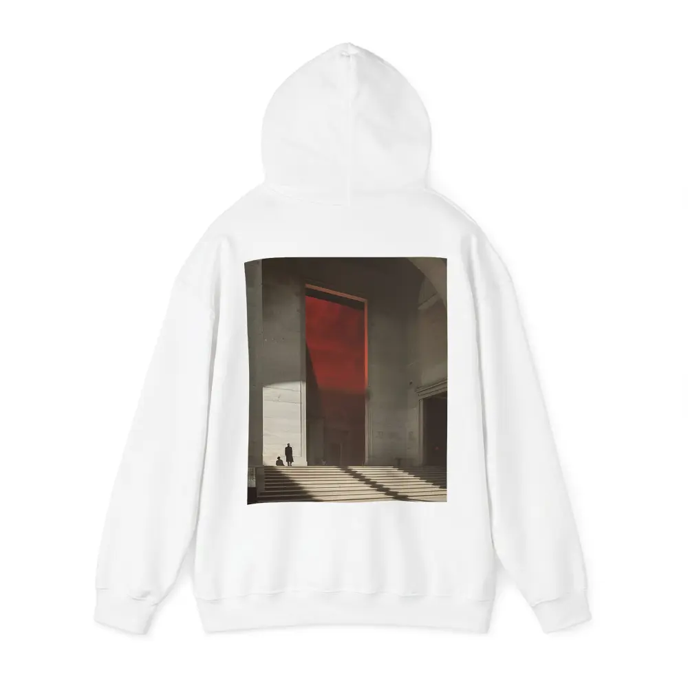 Grand Hall Red Light Architectural Interior Art – Hoodies