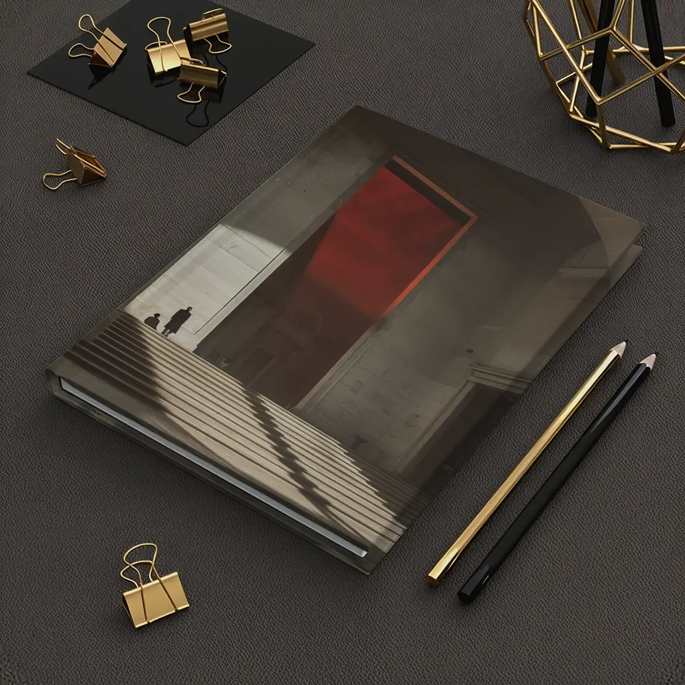 Grand Hall Red Light Architectural Interior Art – Notebooks