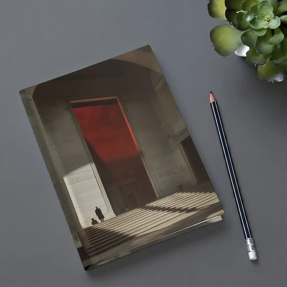 Grand Hall Red Light Architectural Interior Art – Notebooks