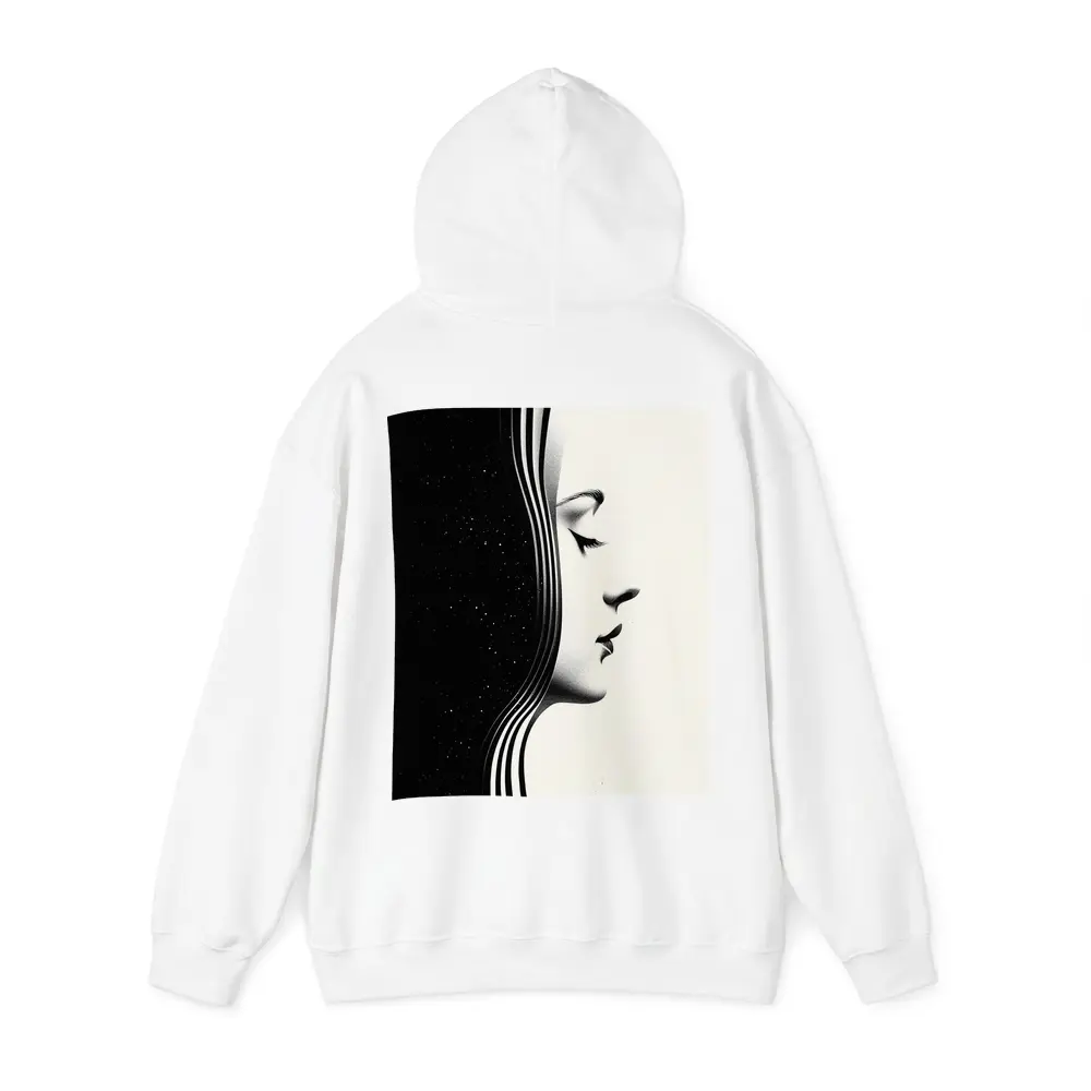Black White Woman Profile Surreal Minimalist Art – Hoodies
