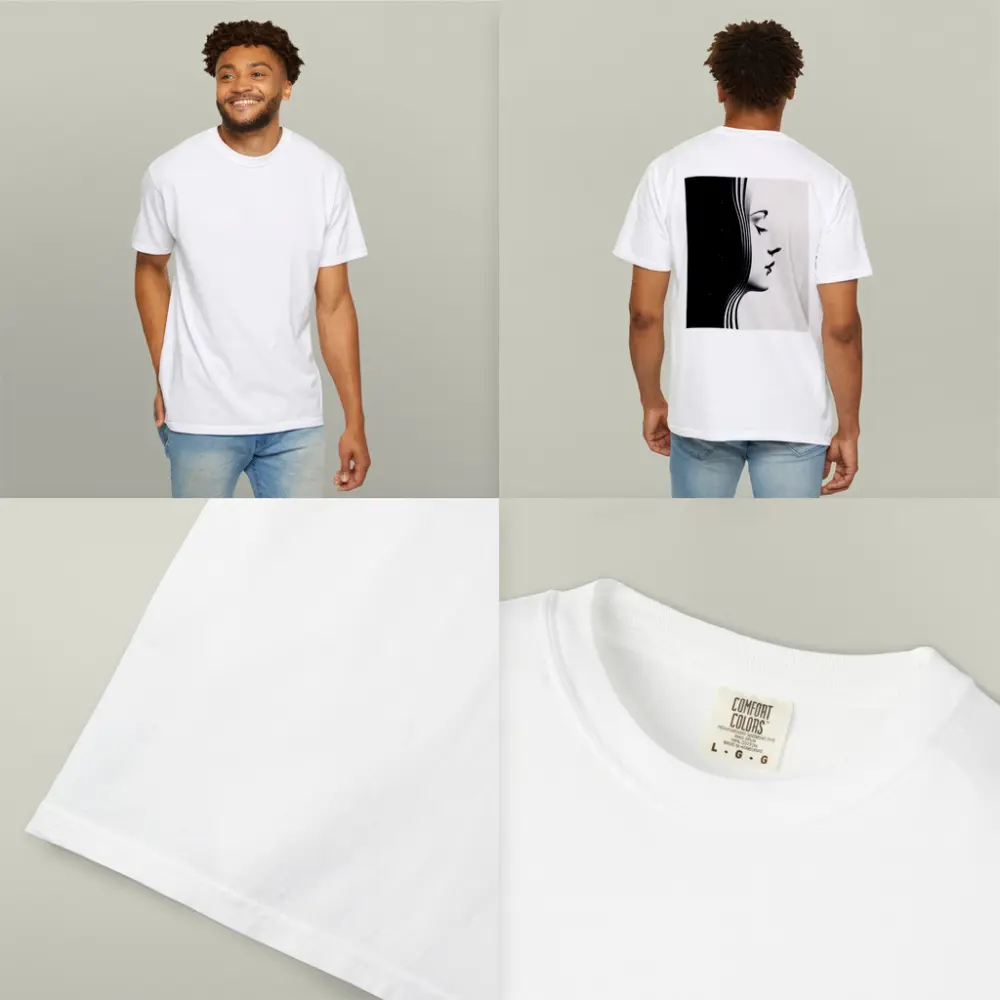 Black White Woman Profile Surreal Minimalist Art – T-Shirts