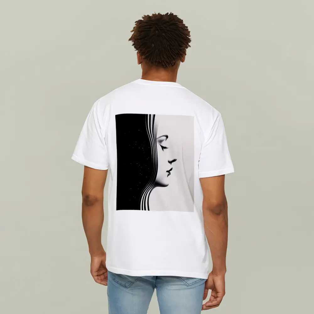 Black White Woman Profile Surreal Minimalist Art – T-Shirts