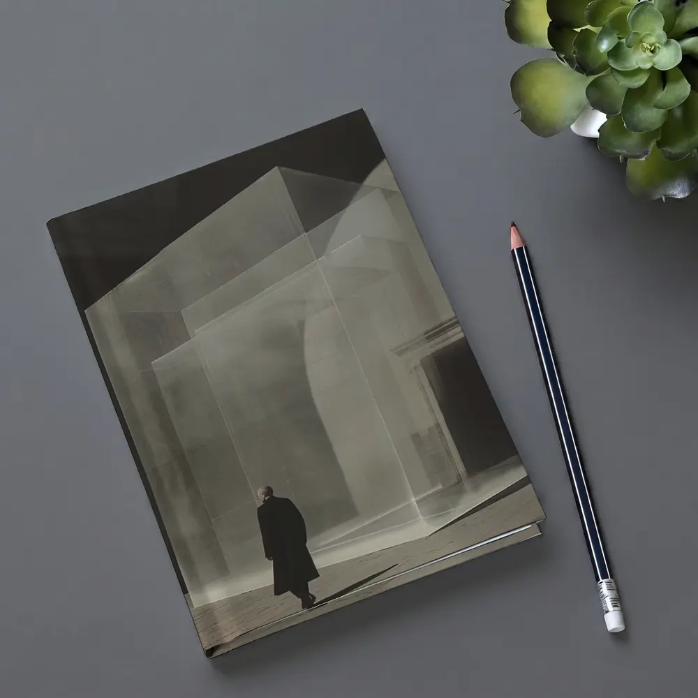 Man Walking Past Translucent Glass Architecture – Notebooks