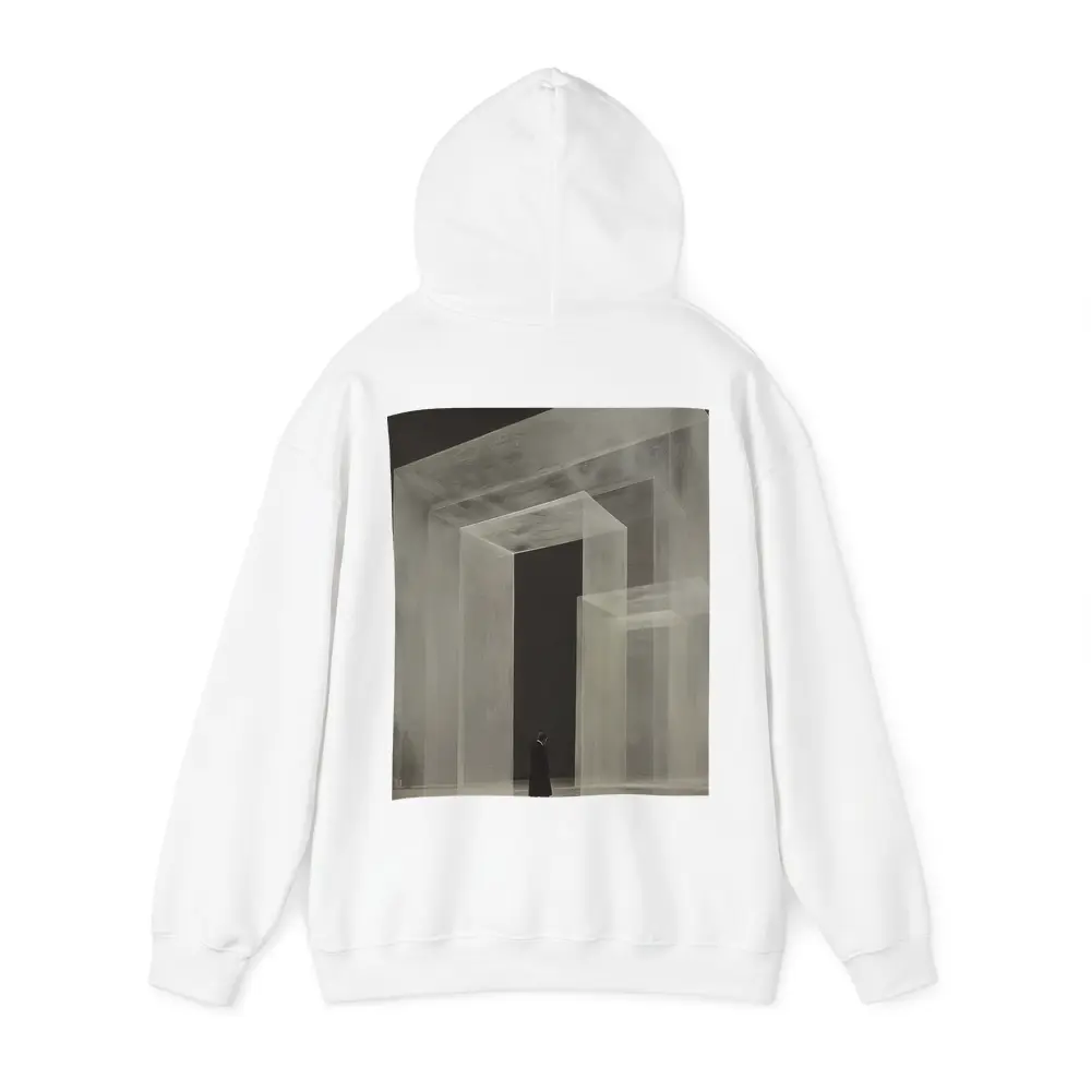 Man Walking Through Translucent Concrete Arch – Hoodies