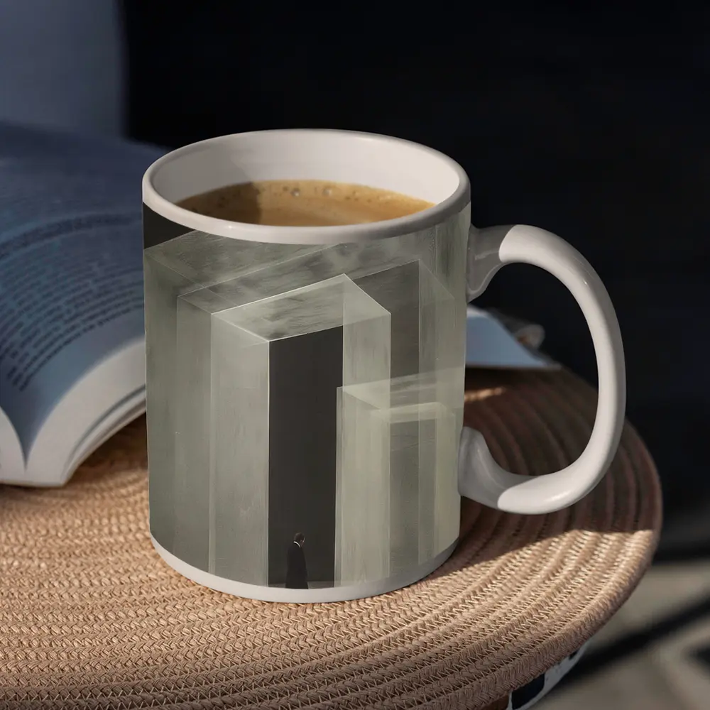 Man Walking Through Translucent Concrete Arch – Mugs