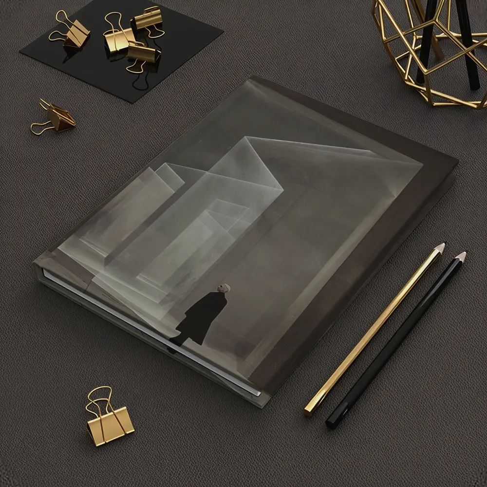 Lone Figure Ghostly Architectural Forms Minimalist – Notebooks