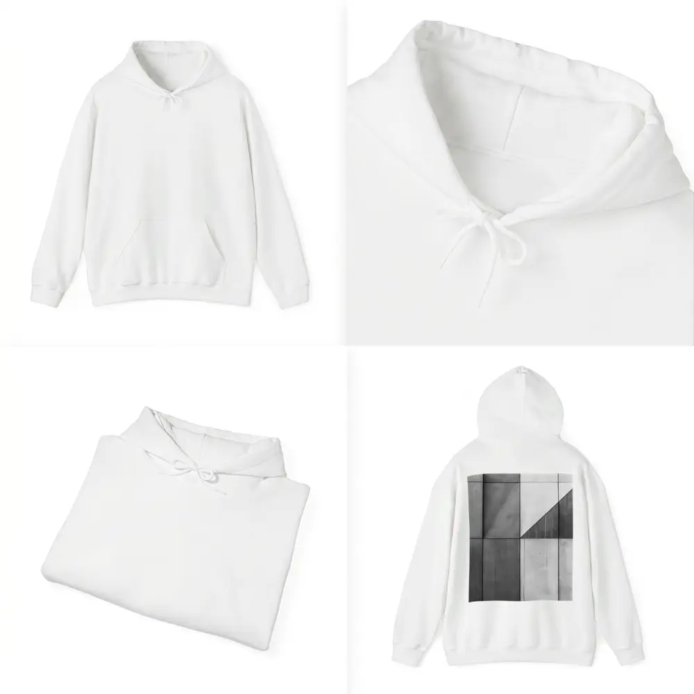 Concrete Geometric Grid Abstract Architecture Wall – Hoodies