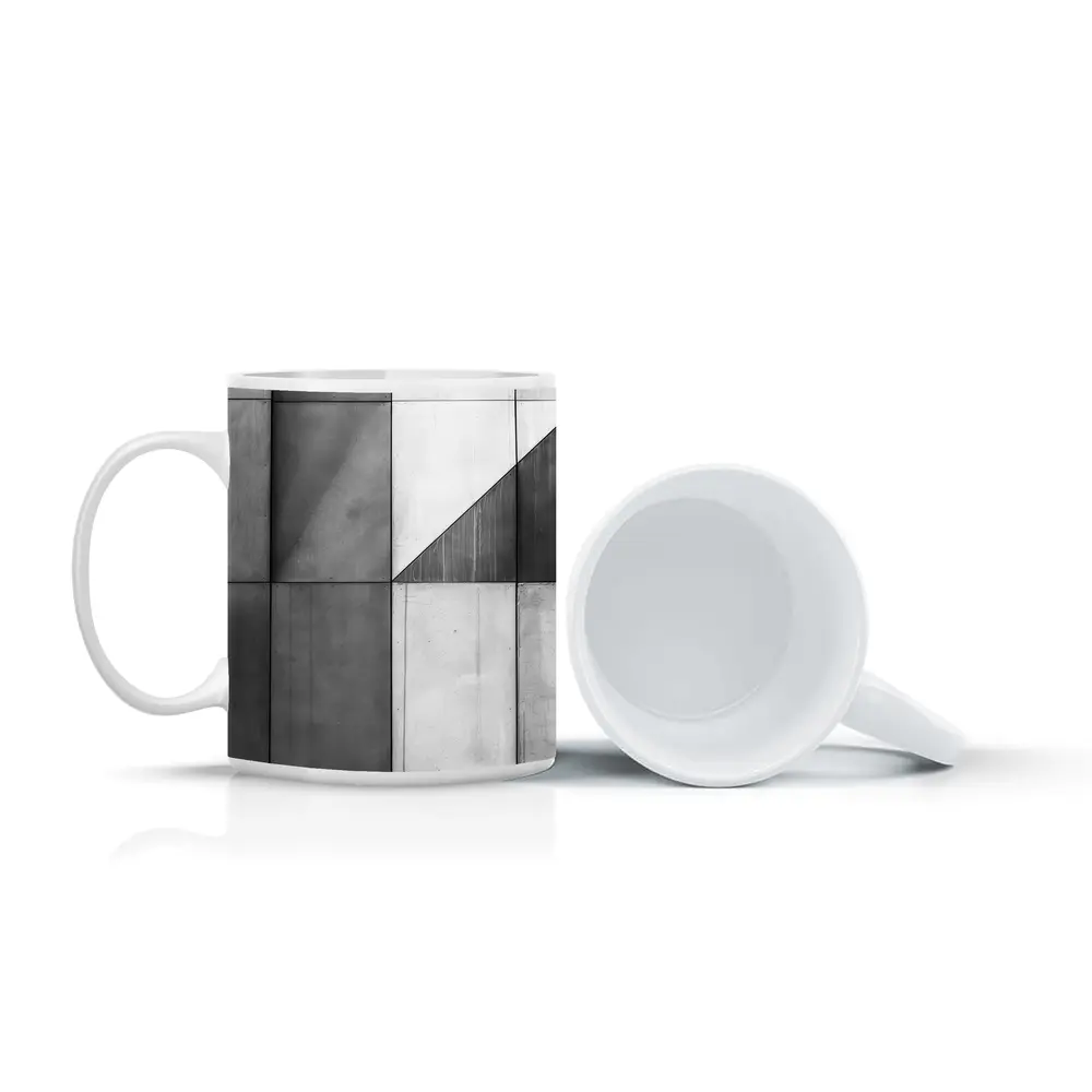 Concrete Geometric Grid Abstract Architecture Wall – Mugs