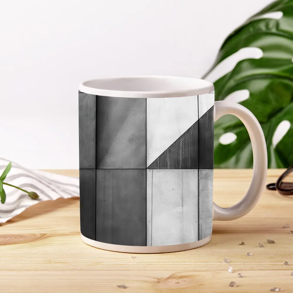 Concrete Geometric Grid Abstract Architecture Wall – Mugs