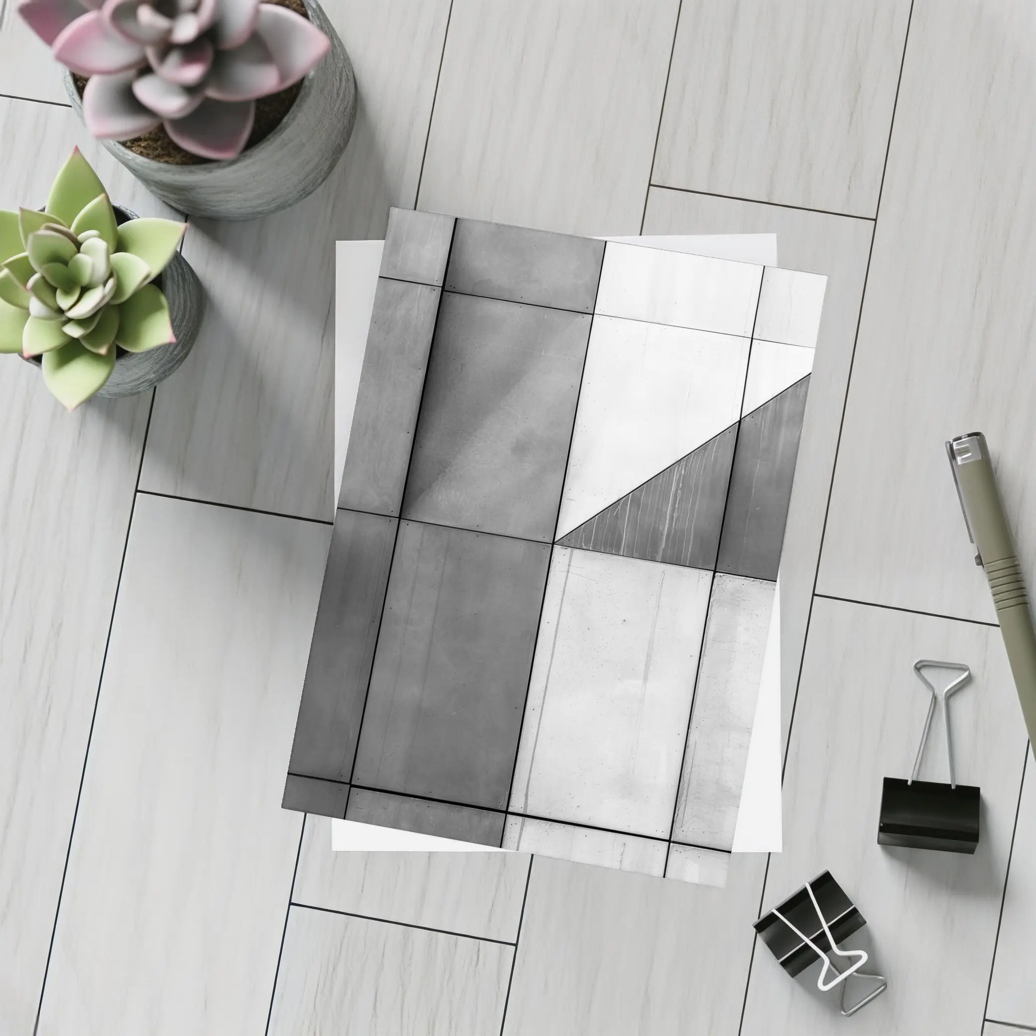Concrete Geometric Grid Abstract Architecture Wall – Postcards