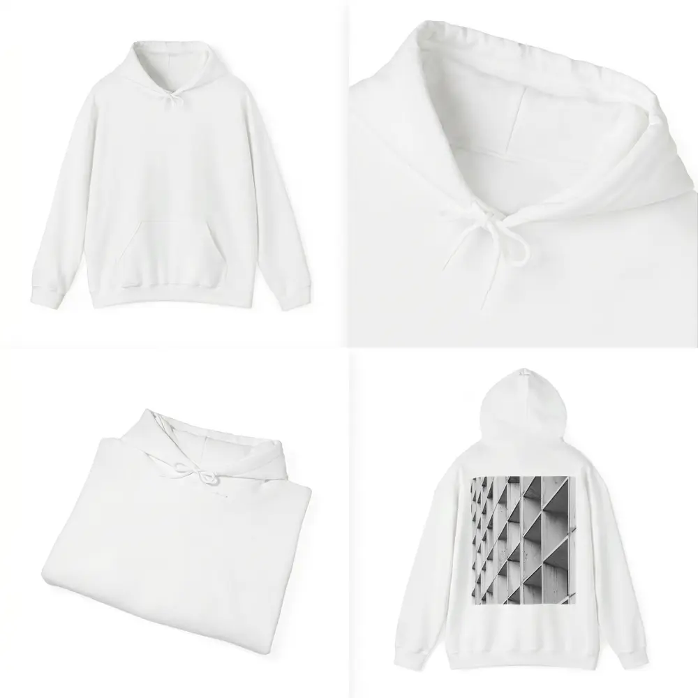 Concrete Building Facade Abstract Black White – Hoodies
