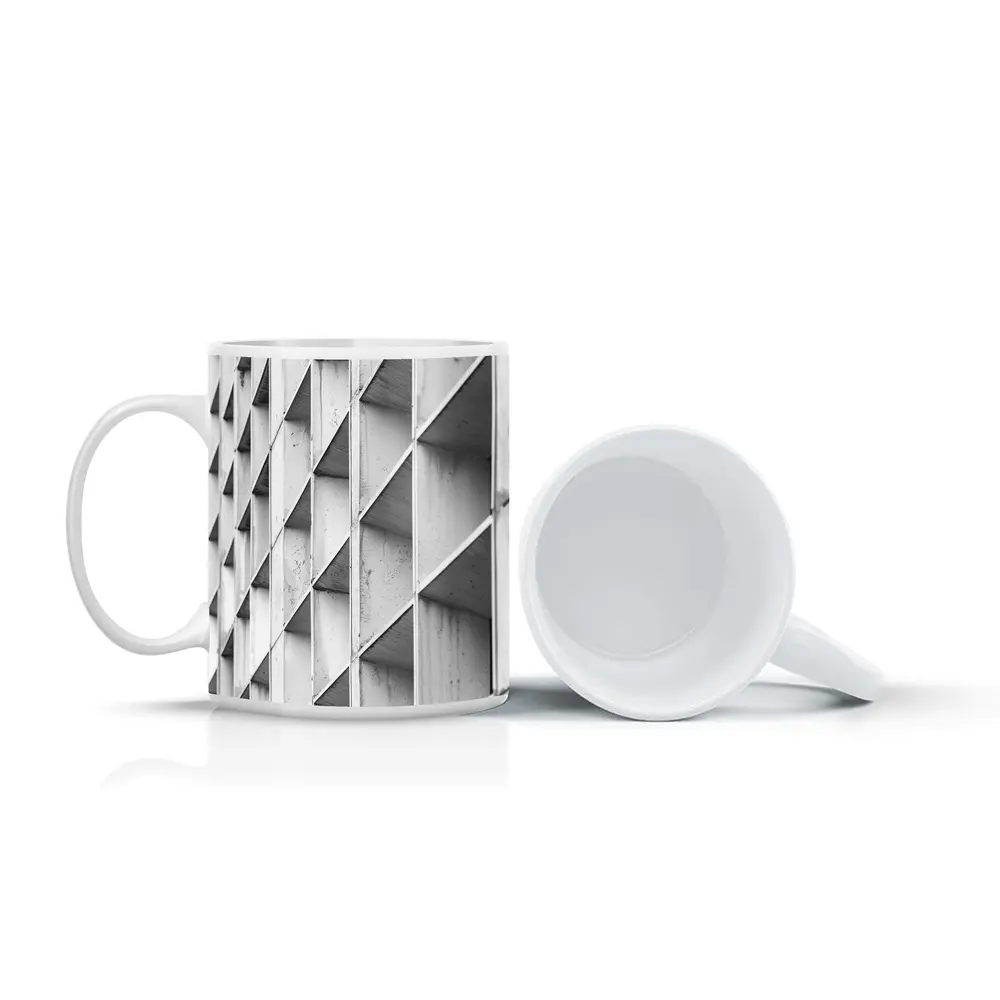Concrete Building Facade Abstract Black White – Mugs