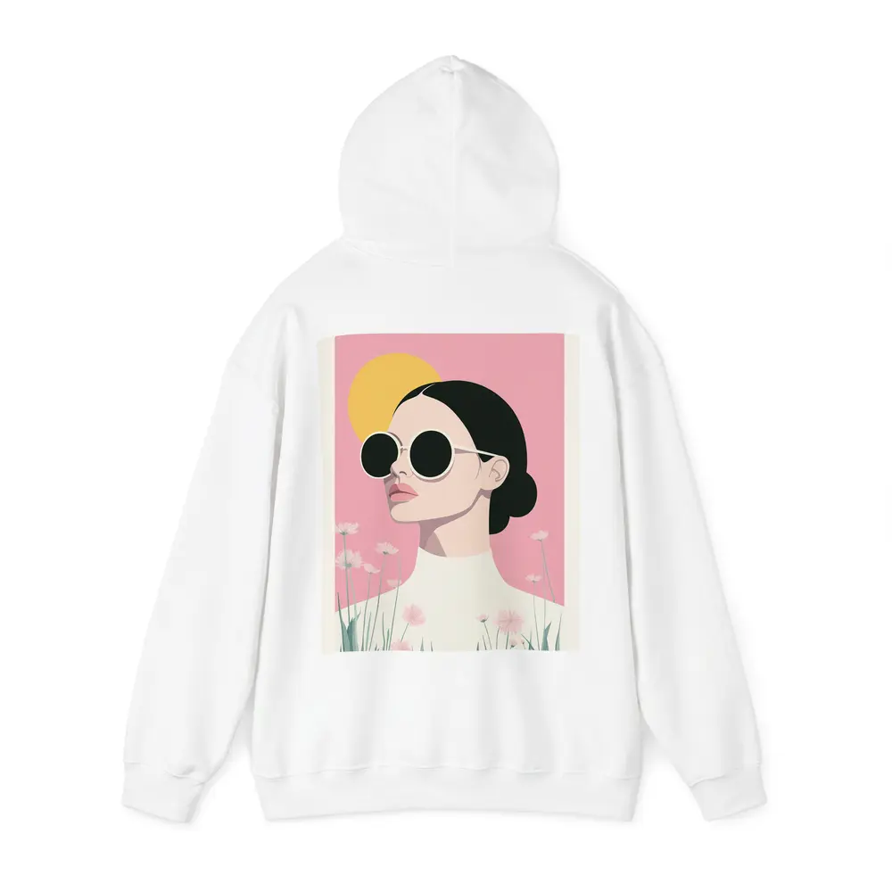 Woman Sunglasses Pink Floral Minimal Fashion Art – Hoodies