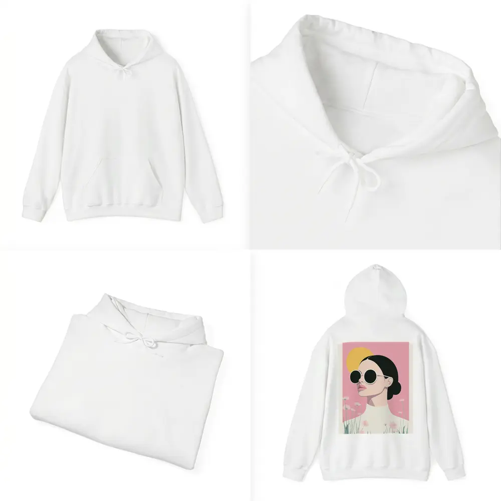 Woman Sunglasses Pink Floral Minimal Fashion Art – Hoodies
