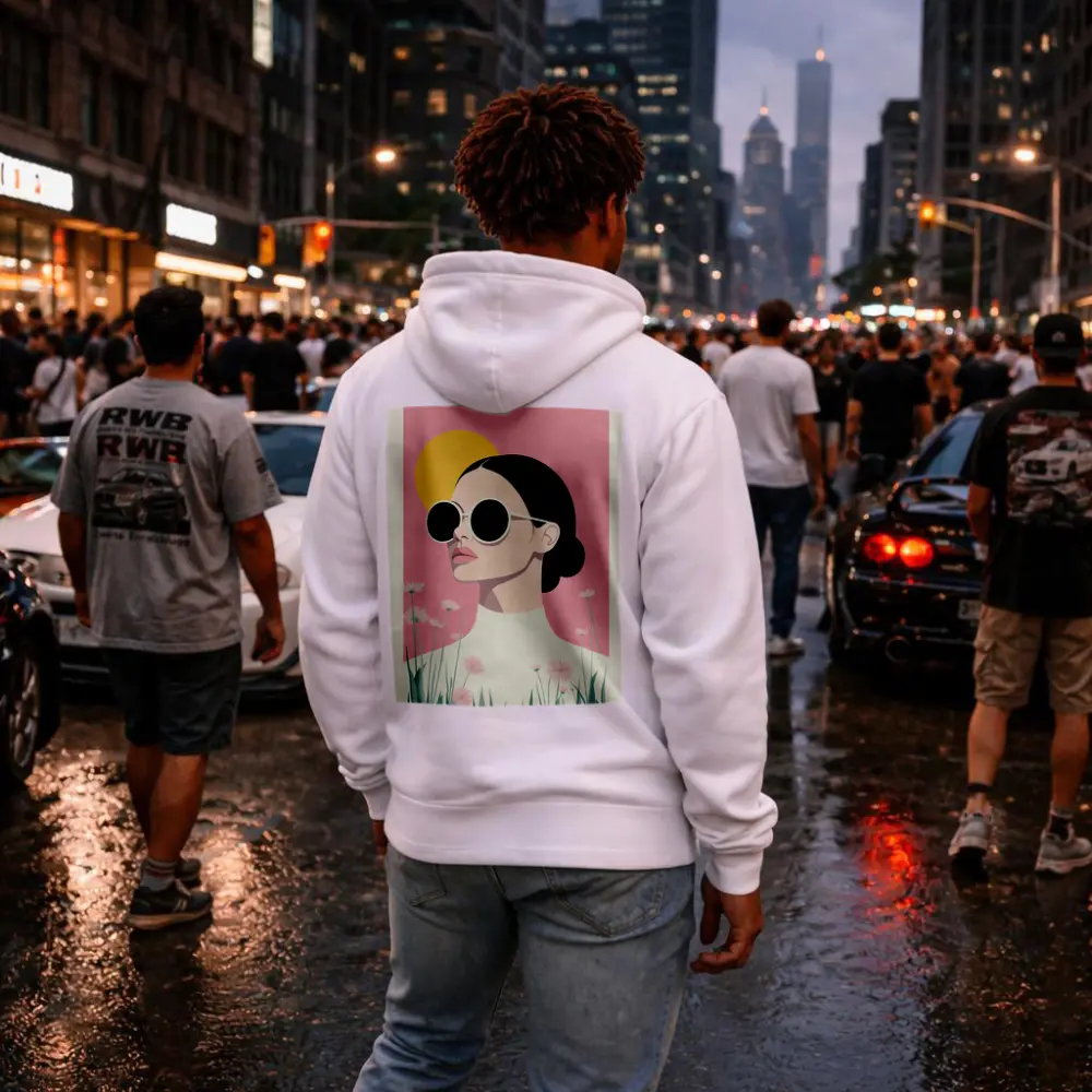Woman Sunglasses Pink Floral Minimal Fashion Art – Hoodies